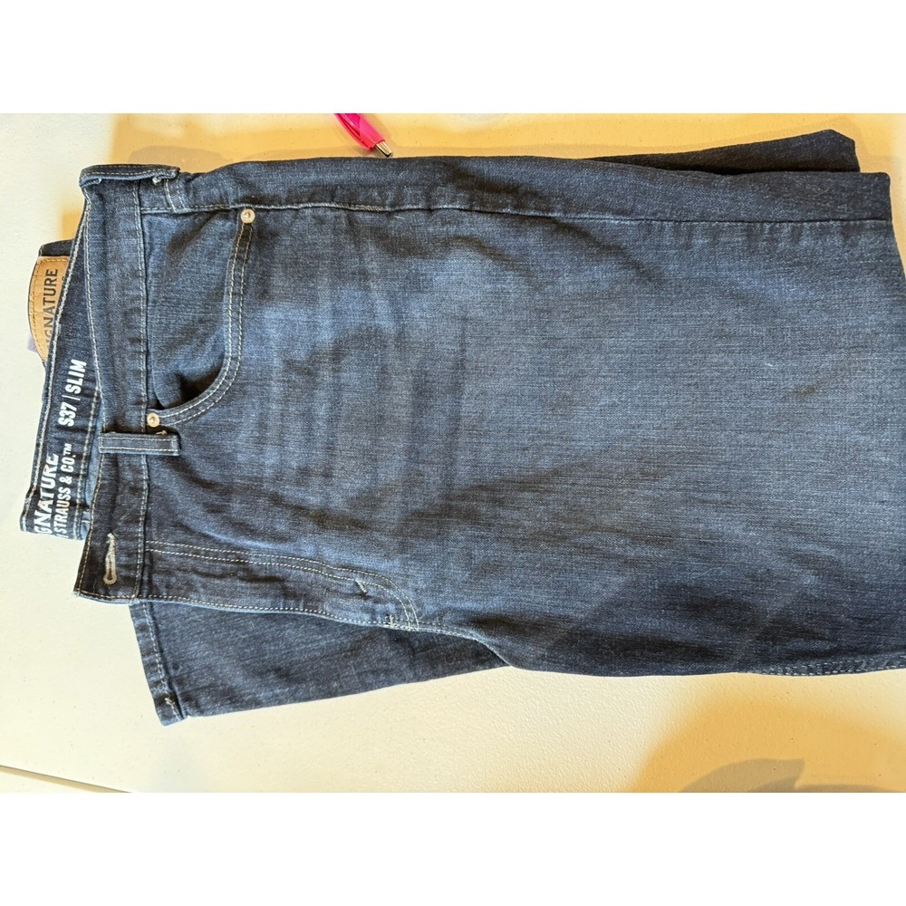 Signature Levi Strauss S37 Slim Jeans Men's 40 X 30   Dark Wash